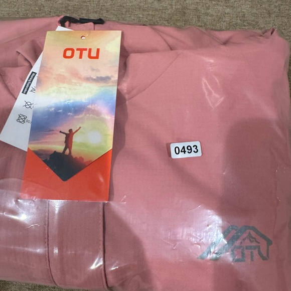 OTU Women's Waterproof Rain Jacket Lightweight Hooded Raincoat for Hiking Pink M - Picture 16 of 16